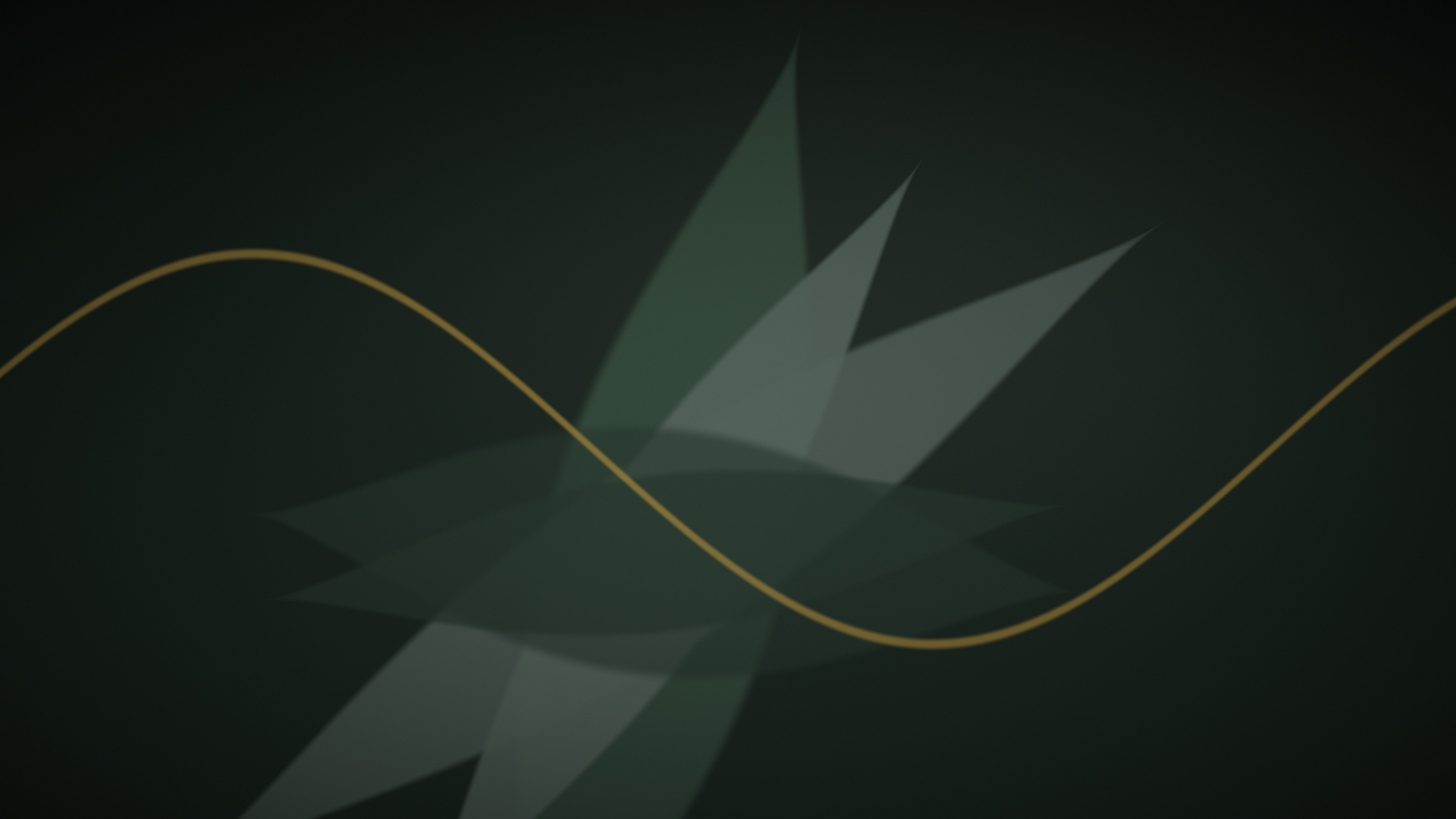Composition abstraite végétale aux tons vert profond et or — illustration de l'article « Associer rétinol et vitamine E : la méthode » | NOPAL LIFE