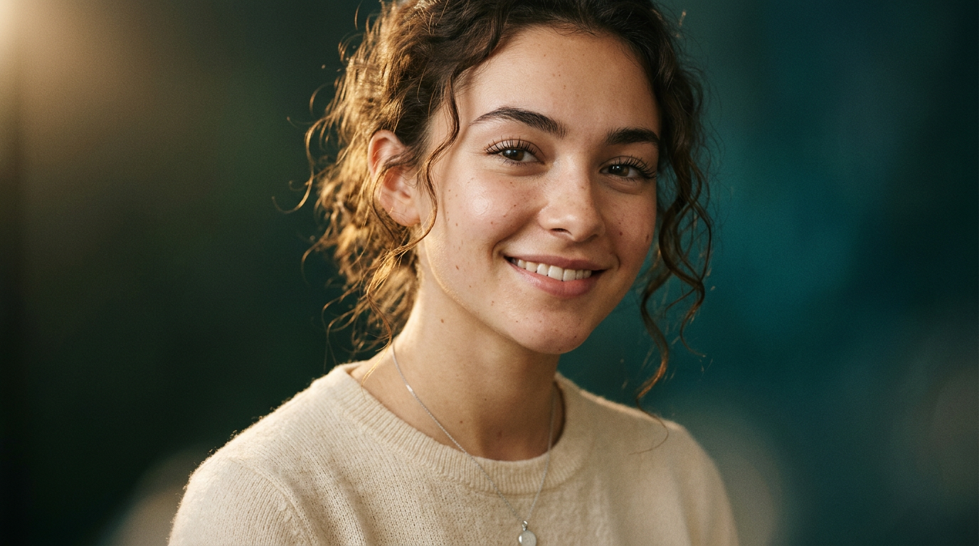 Adolescente a la peau nette et fraiche, sans maquillage