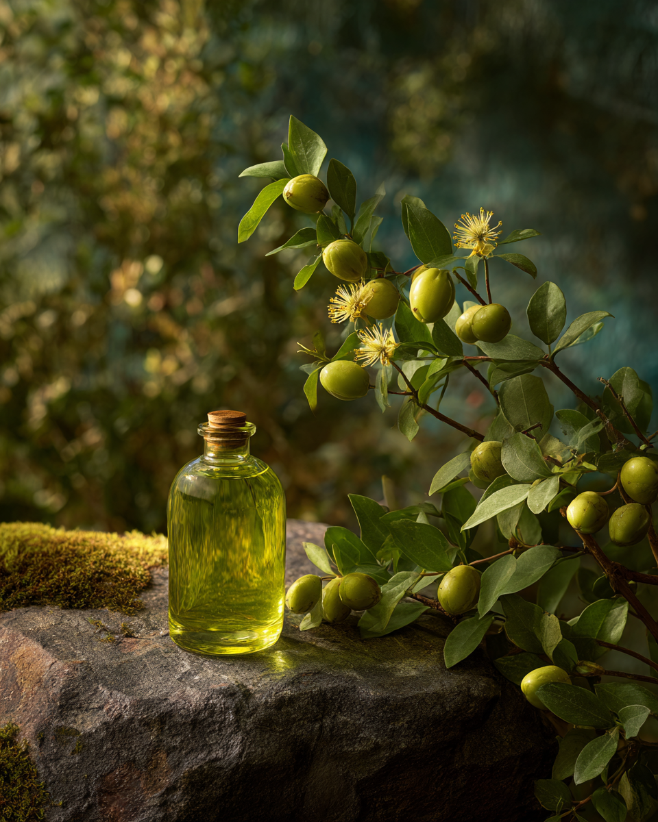 Jojoba — illustration de l'article « Huile de jojoba ou beurre de karité : lequel pour votre peau ? » | NOPAL LIFE