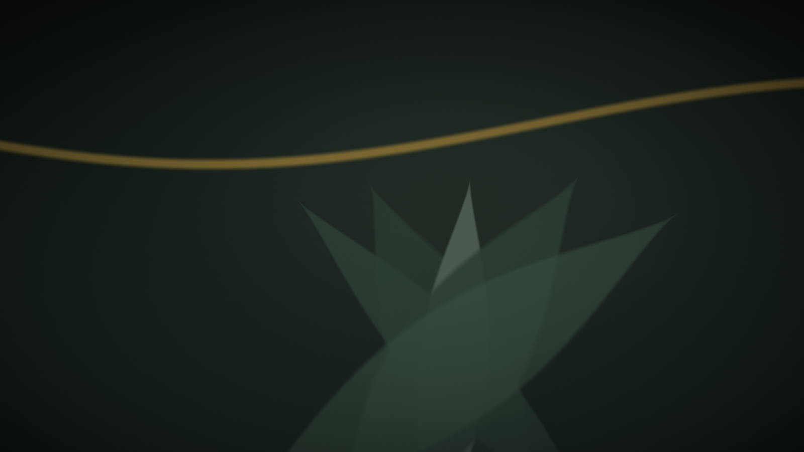 Composition abstraite végétale aux tons vert profond et or — illustration de l'article « Associer aloe vera et centella asiatica : la méthode » | NOPAL LIFE