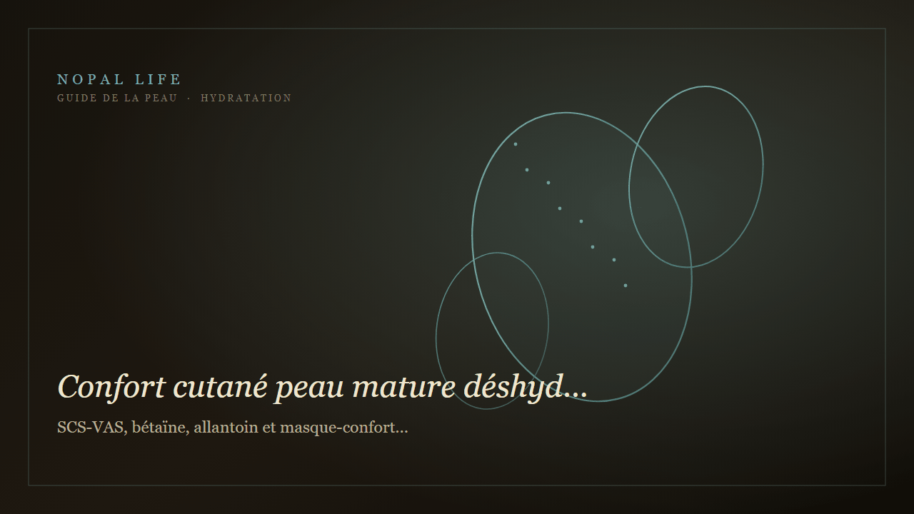 Confort cutané peau mature déshydratée : SCS-VAS, bétaïne, allantoin et masque-confort bi-hebdomadaire - Nopal Life