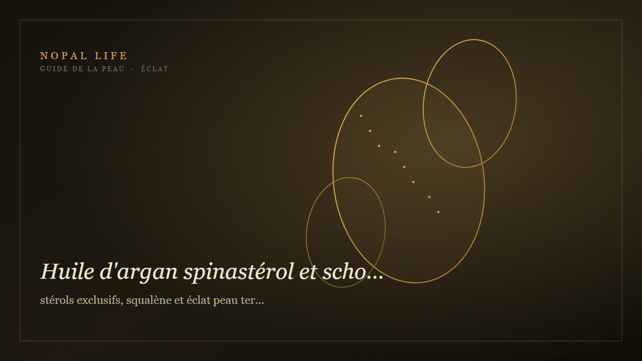 Huile d'argan spinastérol et schotténol : stérols exclusifs, squalène et éclat peau terne mixte - Nopal Life
