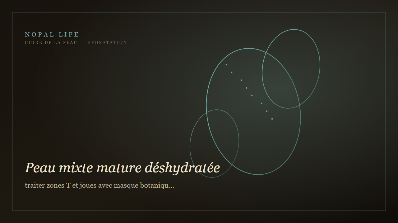Peau mixte mature déshydratée : traiter zones T et joues avec masque botanique, ridules et fermeté - Nopal Life