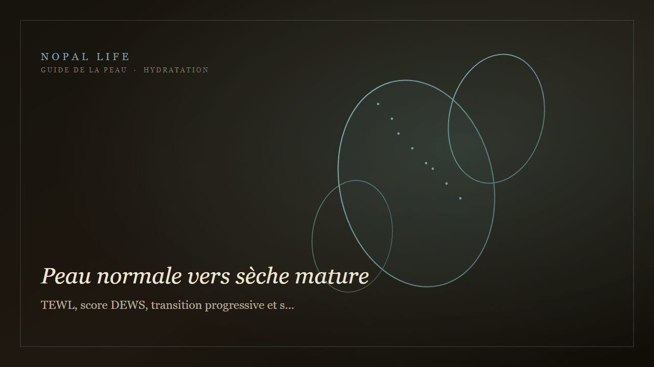 Peau normale vers sèche mature : TEWL, score DEWS, transition progressive et stratégie préventive éclat - Nopal Life