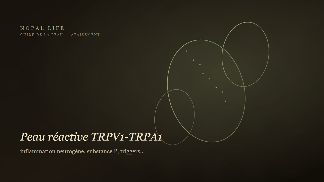 Peau réactive TRPV1-TRPA1 : inflammation neurogène, substance P, triggers et protocole sans irritants - Nopal Life