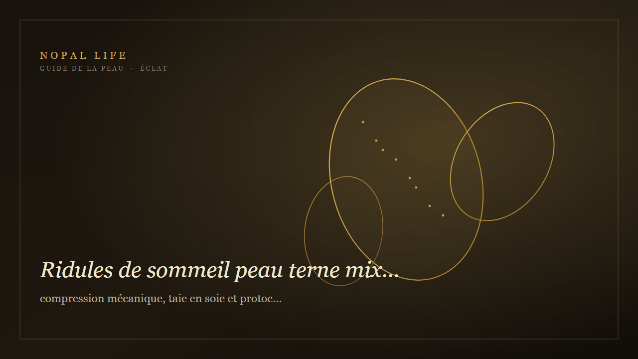 Ridules de sommeil peau terne mixte : compression mécanique, taie en soie et protocole préventif - Nopal Life