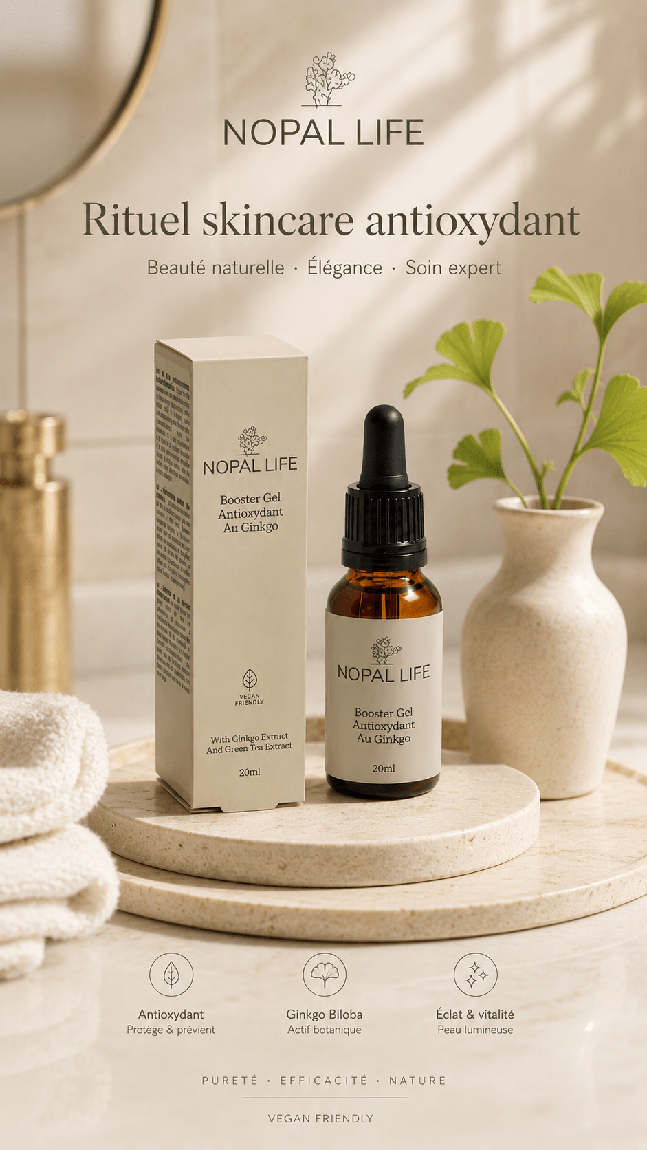 Booster Ginkgo biloba – Teint protege et eclatant – Nopal Life