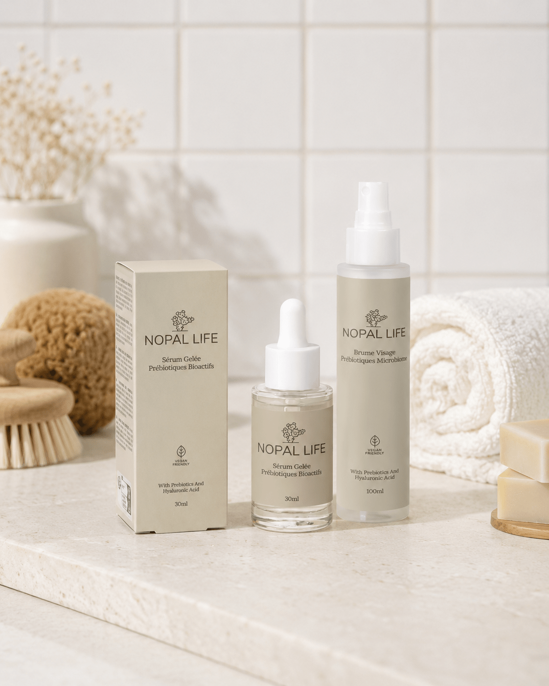 Brume prebiotiques – Ingredients microbiome et hydratants – Nopal Life