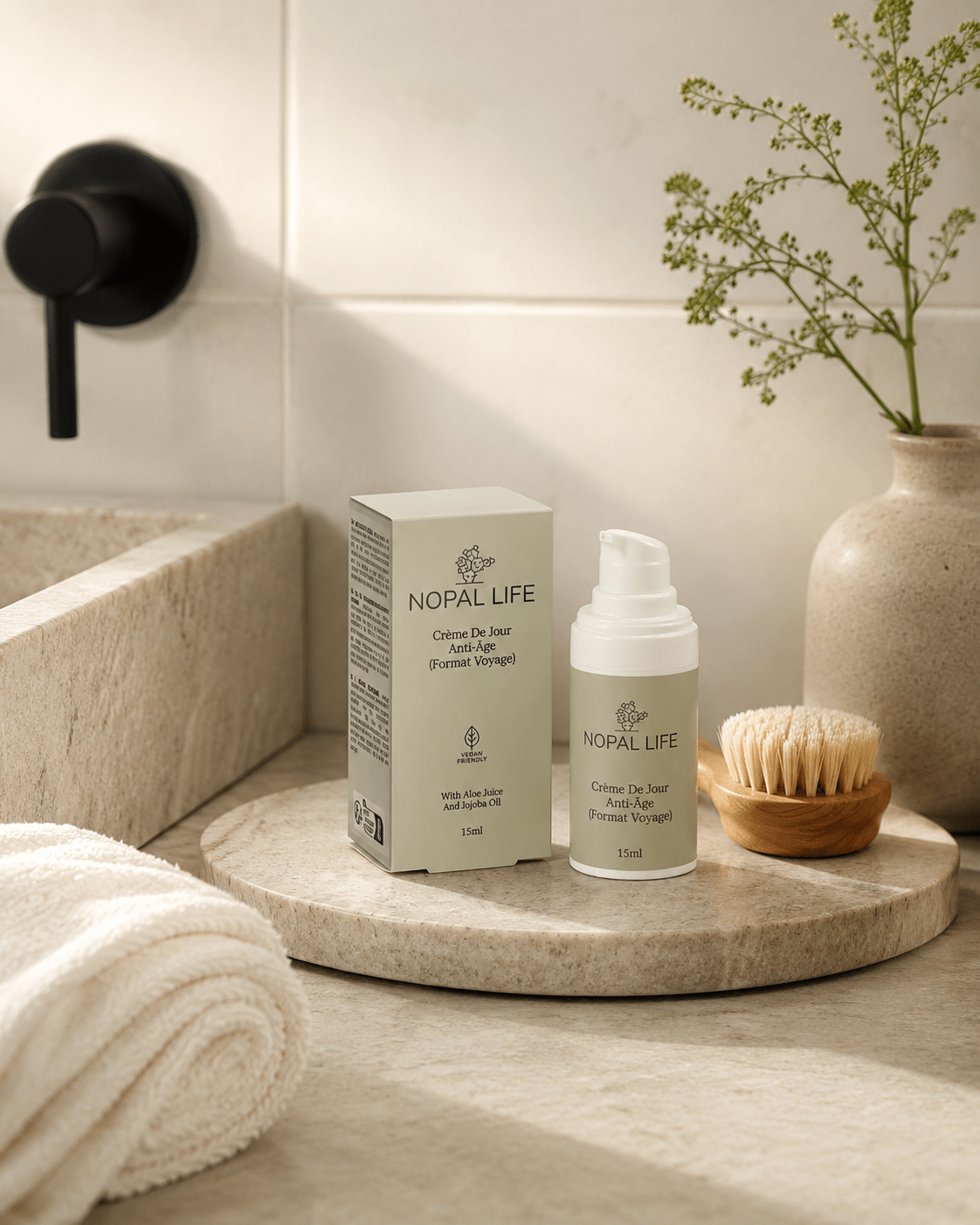 Creme voyage aloe vera – Vue detaillee format compact – Nopal Life