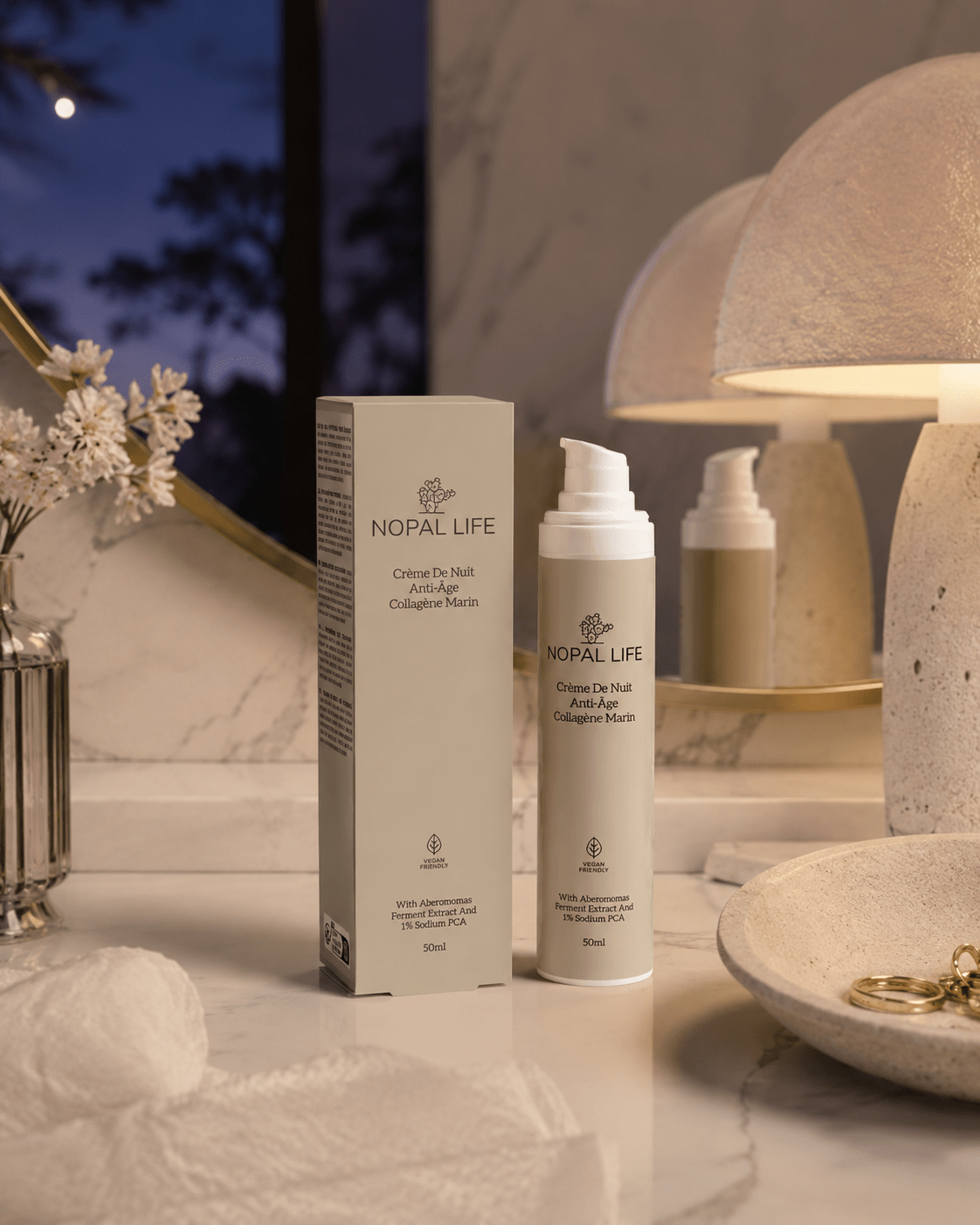 Creme nuit HA – Texture riche anti-rides – Nopal Life