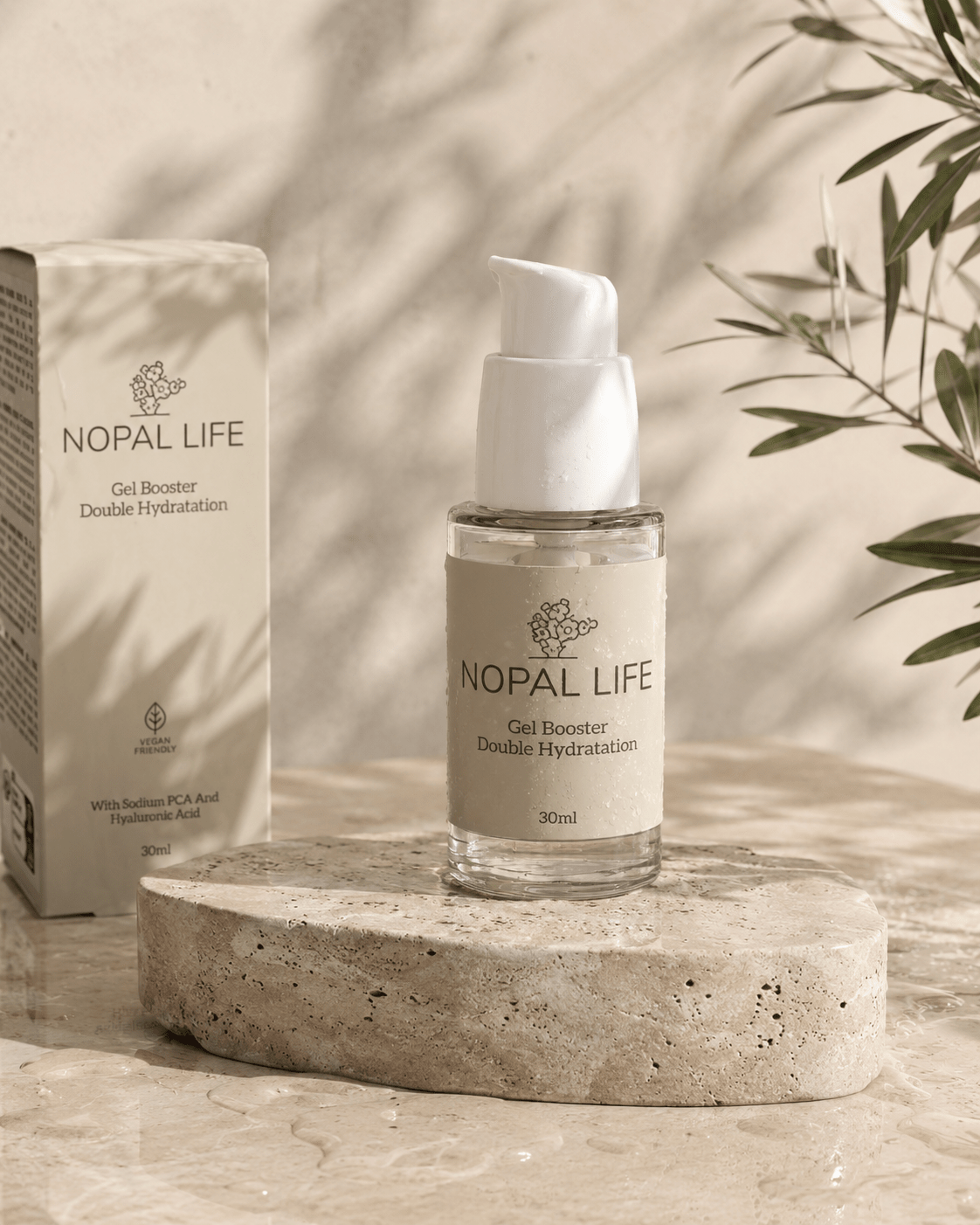 Gel booster HA – Ingredients sodium PCA et HA – Nopal Life