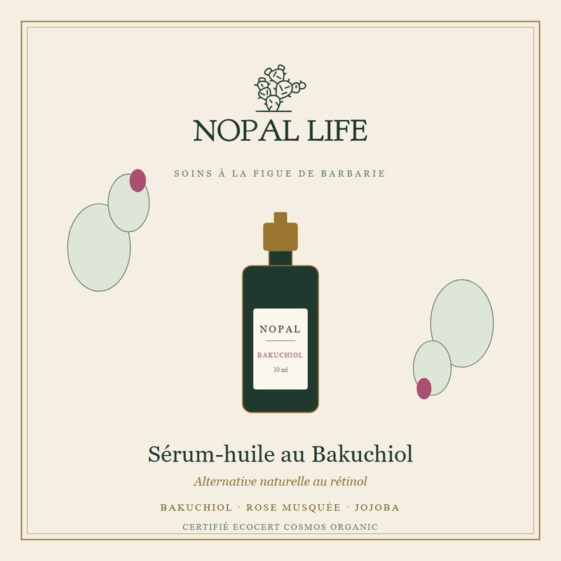 Serum-huile au bakuchiol – Alternative vegetale au retinol – Nopal Life