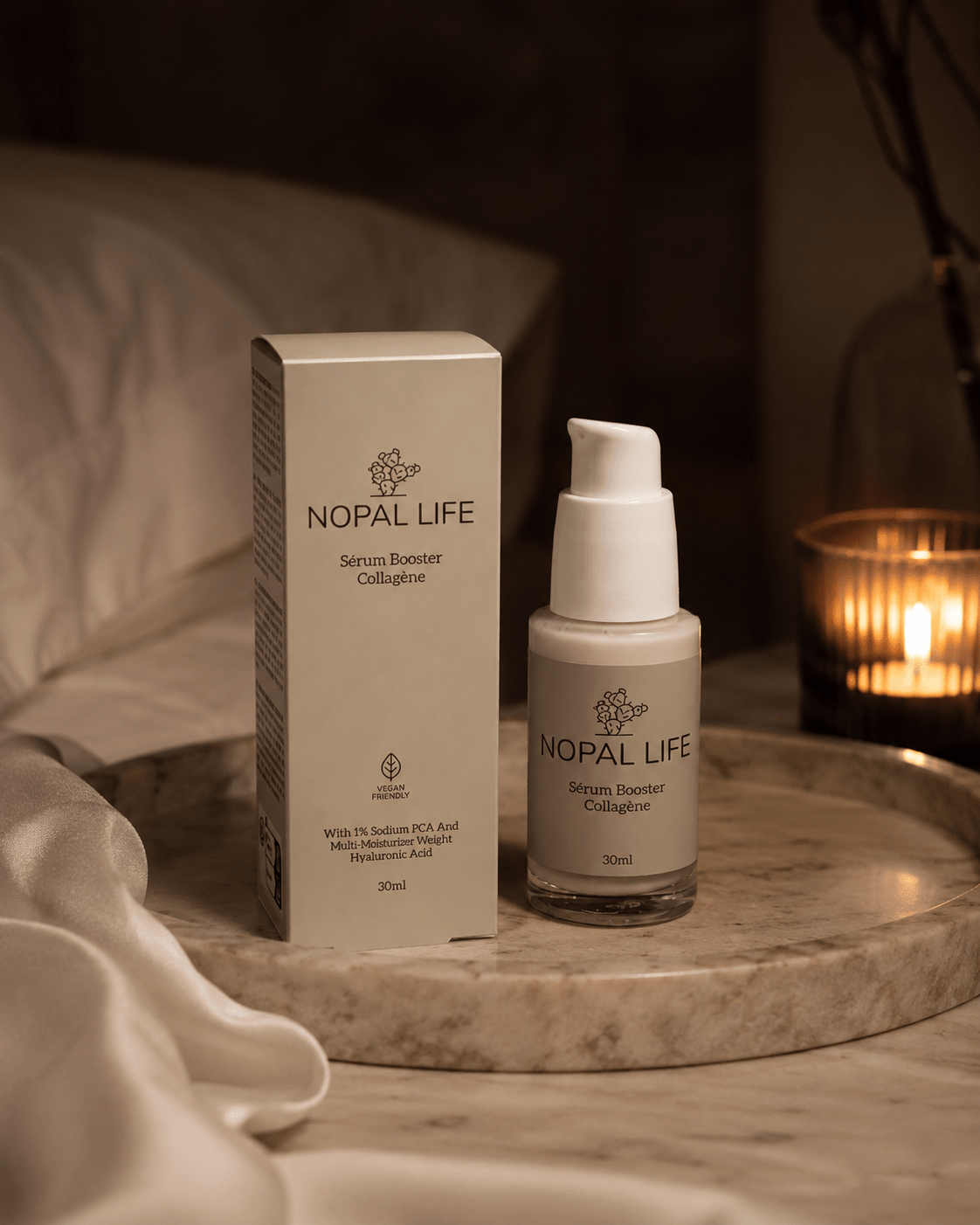 Application serum collagene HA – Routine volume et elasticite – Nopal Life