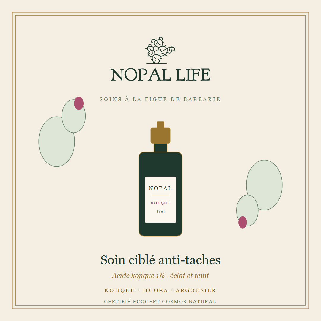Soin ciblé anti-taches à l'acide kojique 1 % – Éclat & Teint unifié - Nopal Life