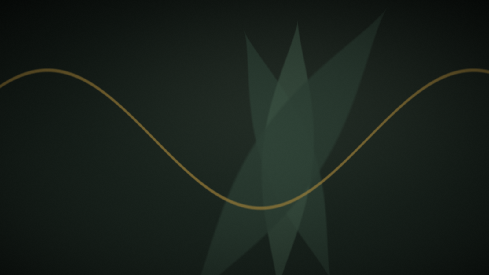 Composition abstraite végétale aux tons vert profond et or — illustration de l'article « Squalane : mythe ou effet réel sur la peau ? » | NOPAL LIFE