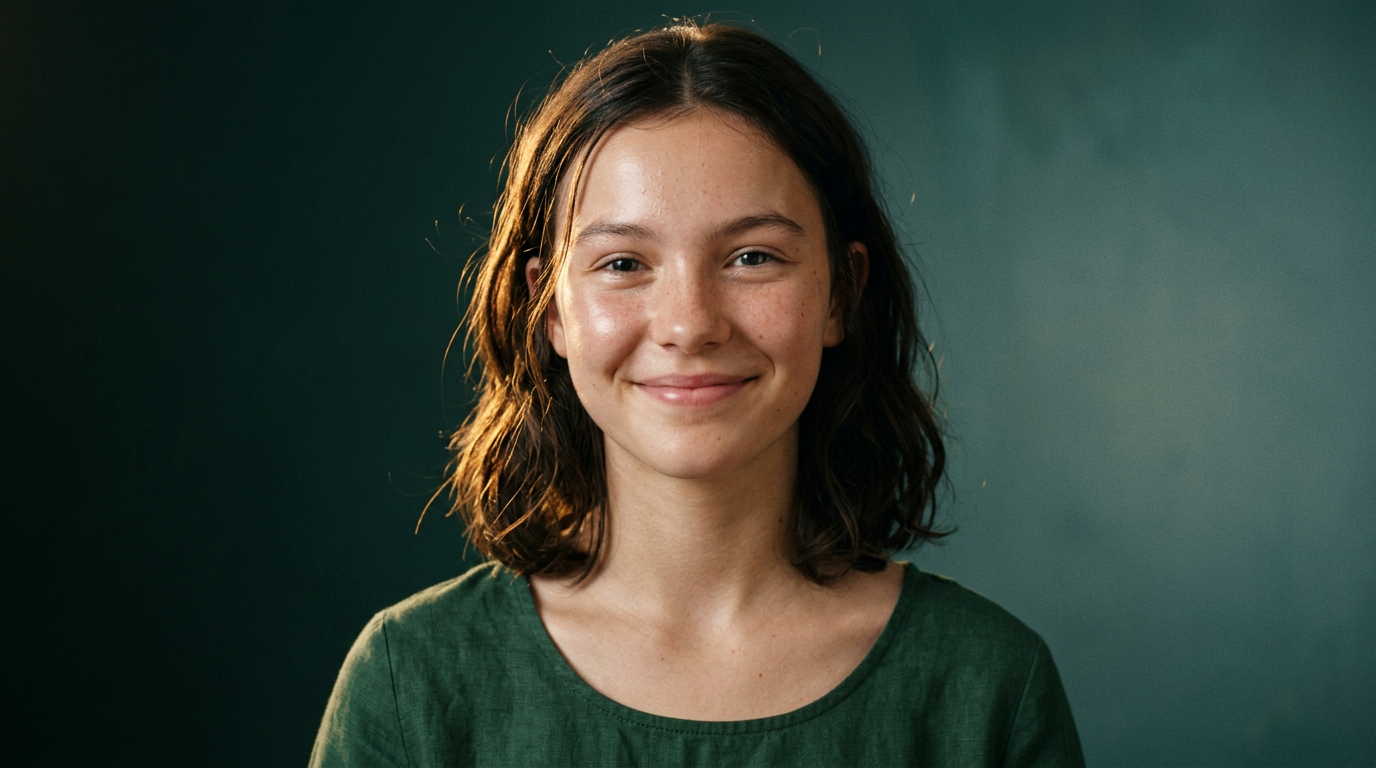 Adolescente a la peau nette et fraiche, sans maquillage