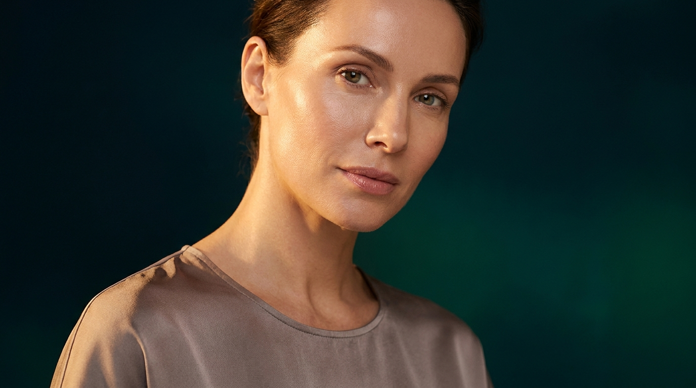 Femme a la peau lisse et lumineuse apres exfoliation douce