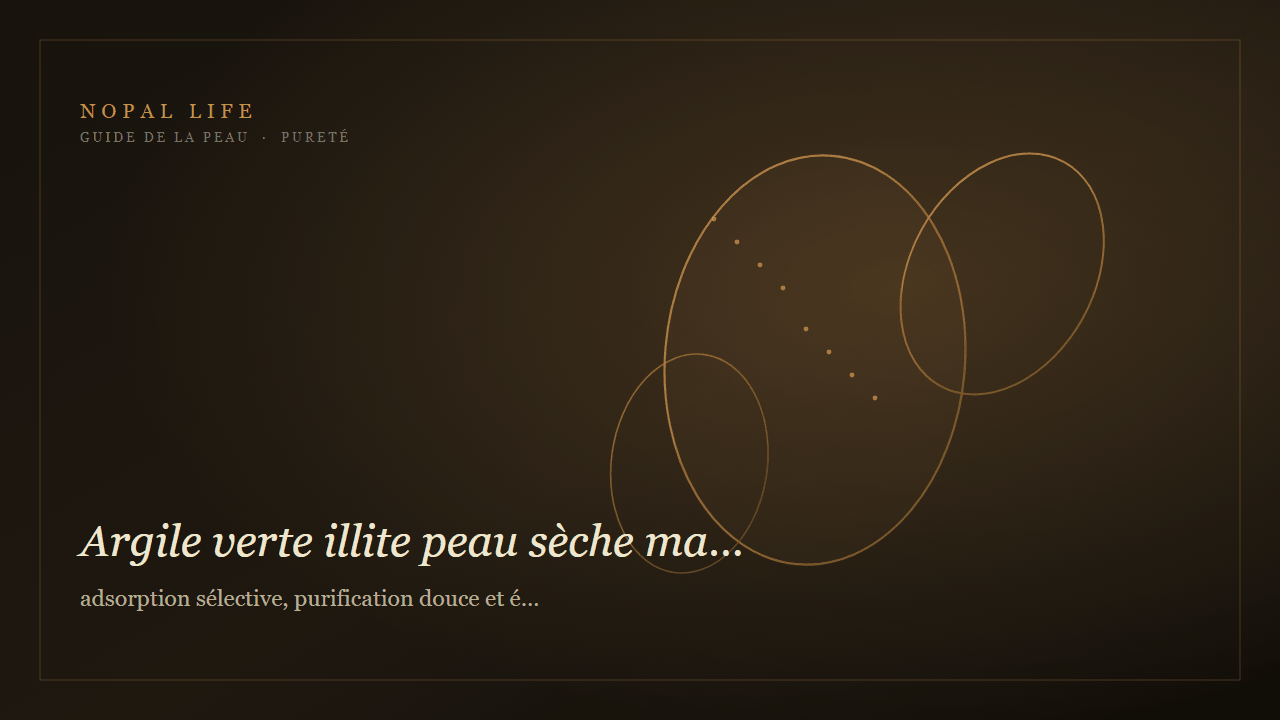 Argile verte illite peau sèche mature : adsorption sélective, purification douce et éclat confort - Nopal Life