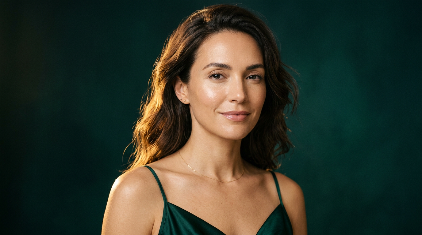Femme a la peau apaisee et souple, eclat naturel