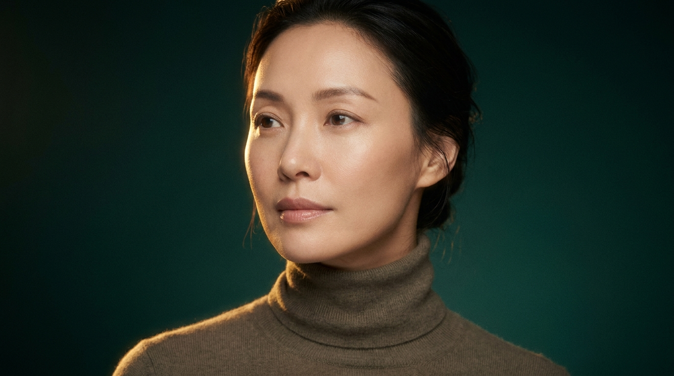 Femme a la peau douce et affinee apres exfoliation douce, sans rougeur
