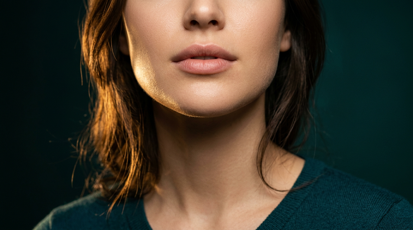 Peau lisse et uniforme autour de la bouche, sans rougeur