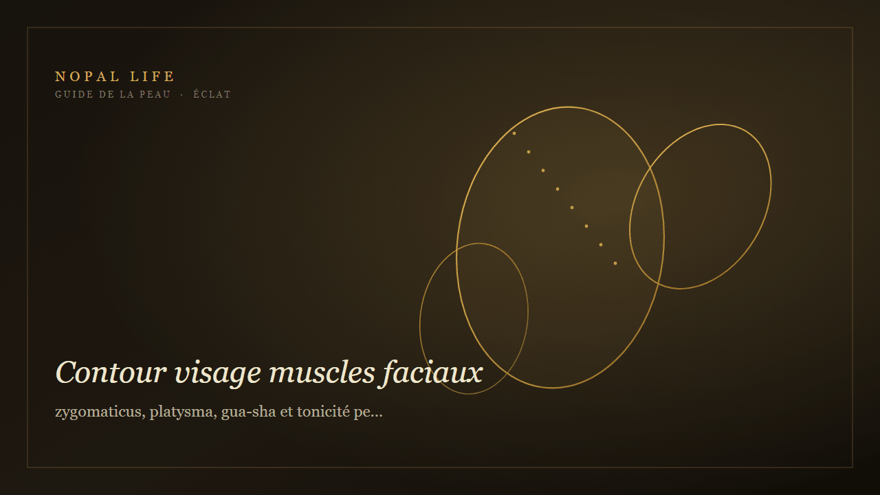 Contour visage muscles faciaux : zygomaticus, platysma, gua-sha et tonicité peau terne mixte - Nopal Life