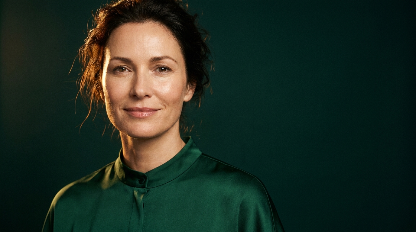 Femme a la peau soignee au teint uniforme et lumineux