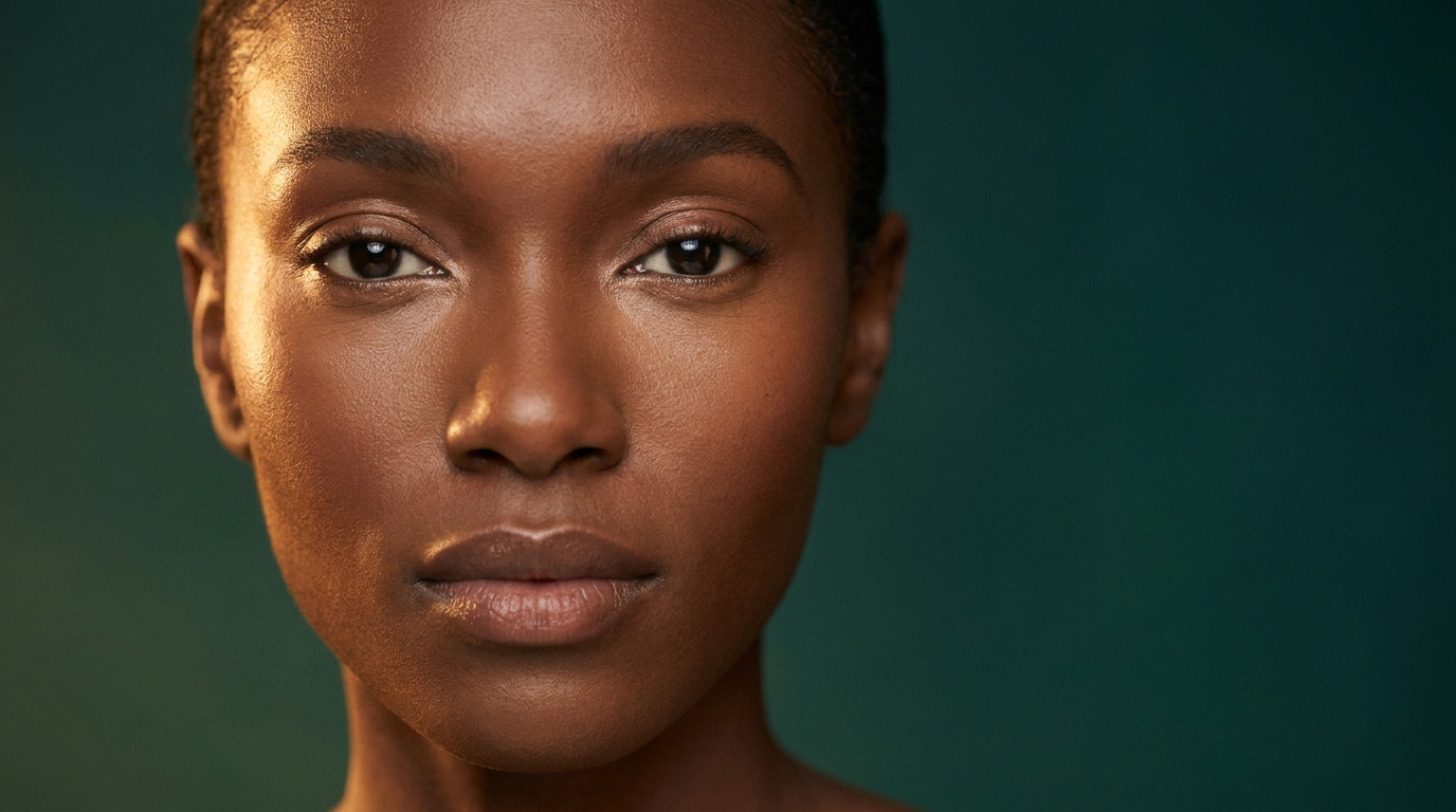 Regard repose, contour de l oeil au teint uniforme