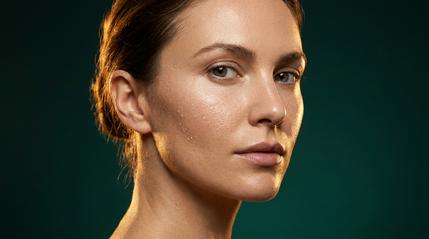 Femme a la peau repulpee et rebondie, fini rosee