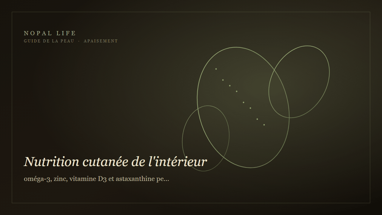 Nutrition cutanée de l'intérieur : oméga-3, zinc, vitamine D3 et astaxanthine peau déshydratée sensible - Nopal Life