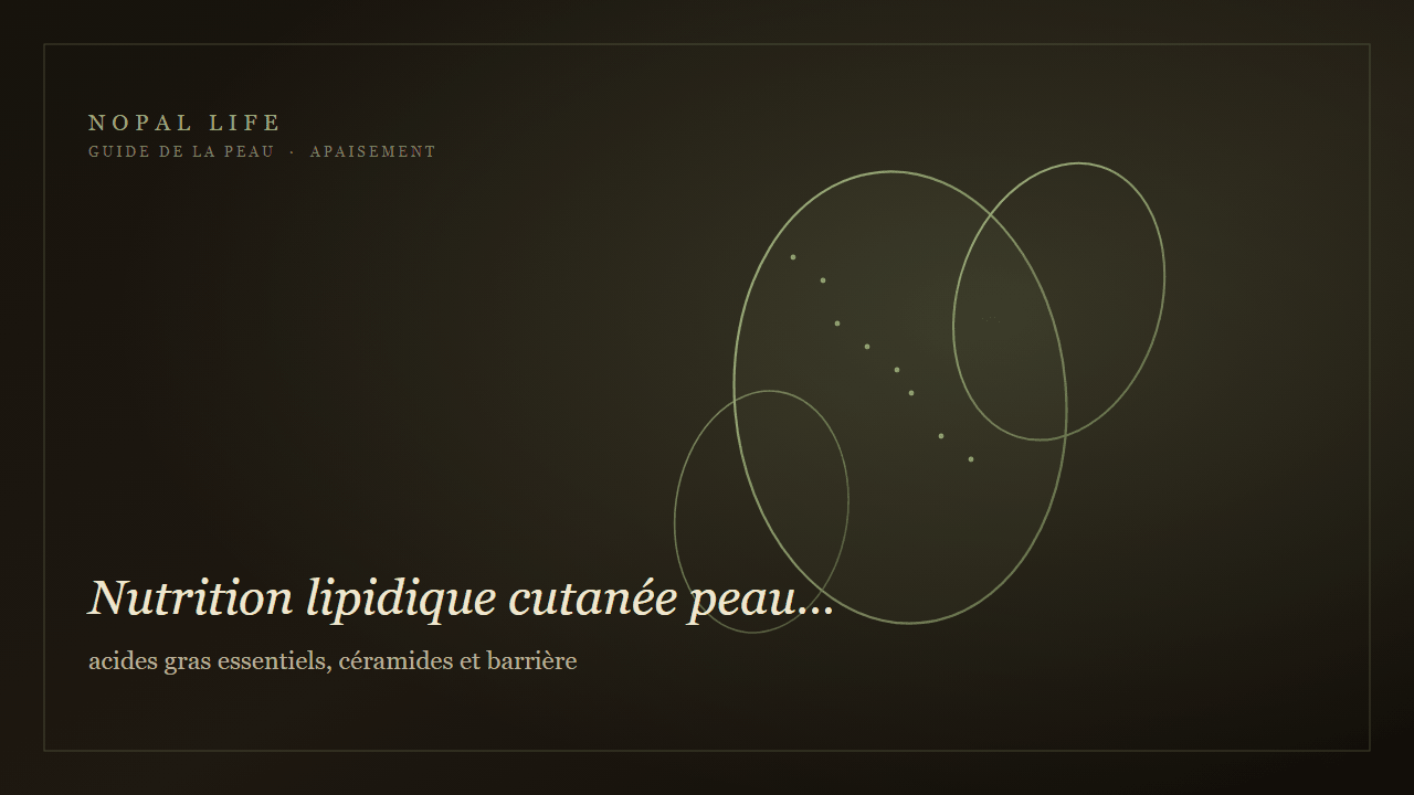 Nutrition lipidique cutanée peau déshydratée sensible : acides gras essentiels, céramides et barrière - Nopal Life