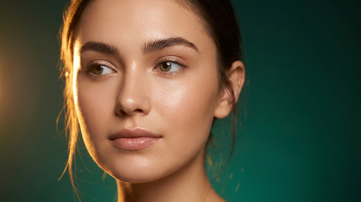 Portrait d'une femme au grain de peau affiné et au teint lumineux après exfoliation douce