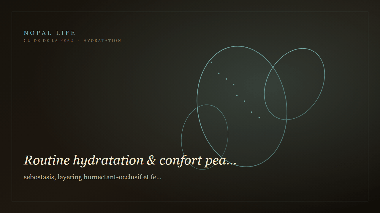 Routine hydratation & confort peau mature terne : sebostasis, layering humectant-occlusif et fermeté - Nopal Life