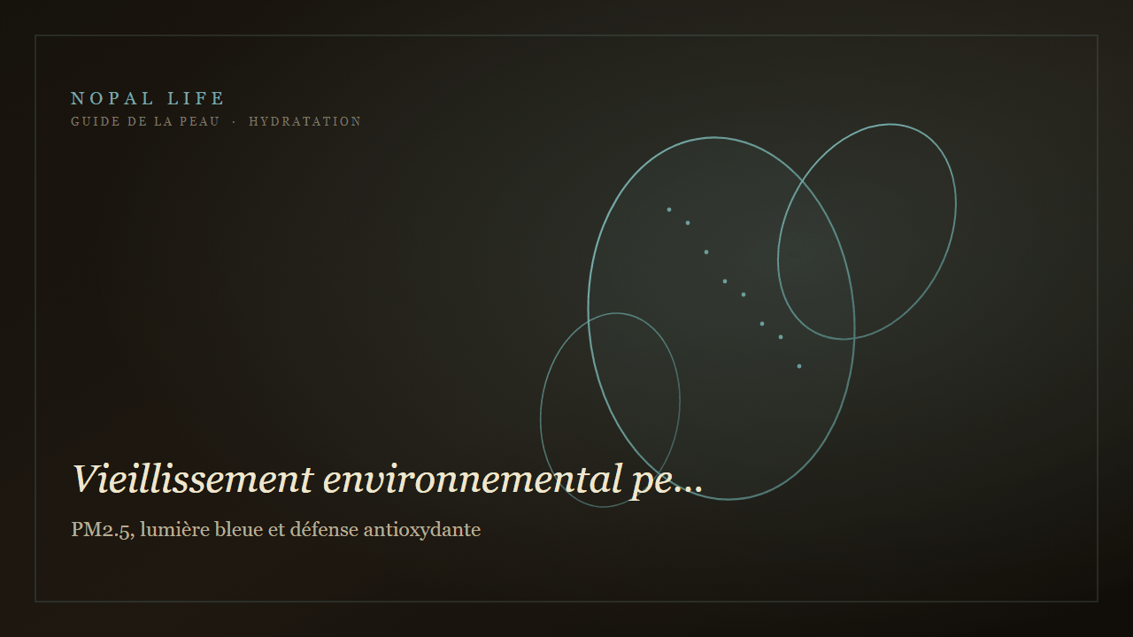 Vieillissement environnemental peau sèche mature : PM2.5, lumière bleue et défense antioxydante - Nopal Life