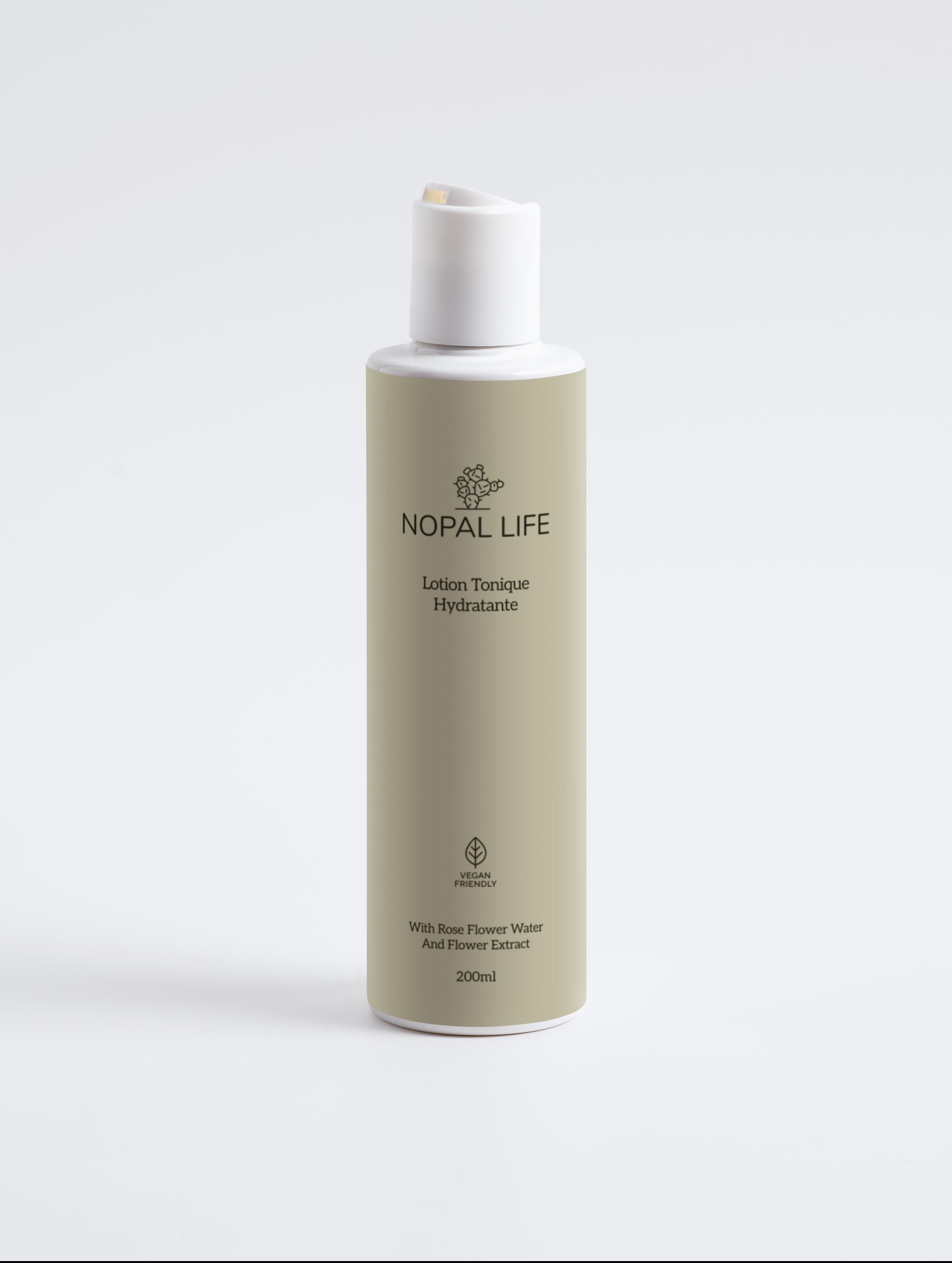 Hydrating toner with rose water and lactic acid
