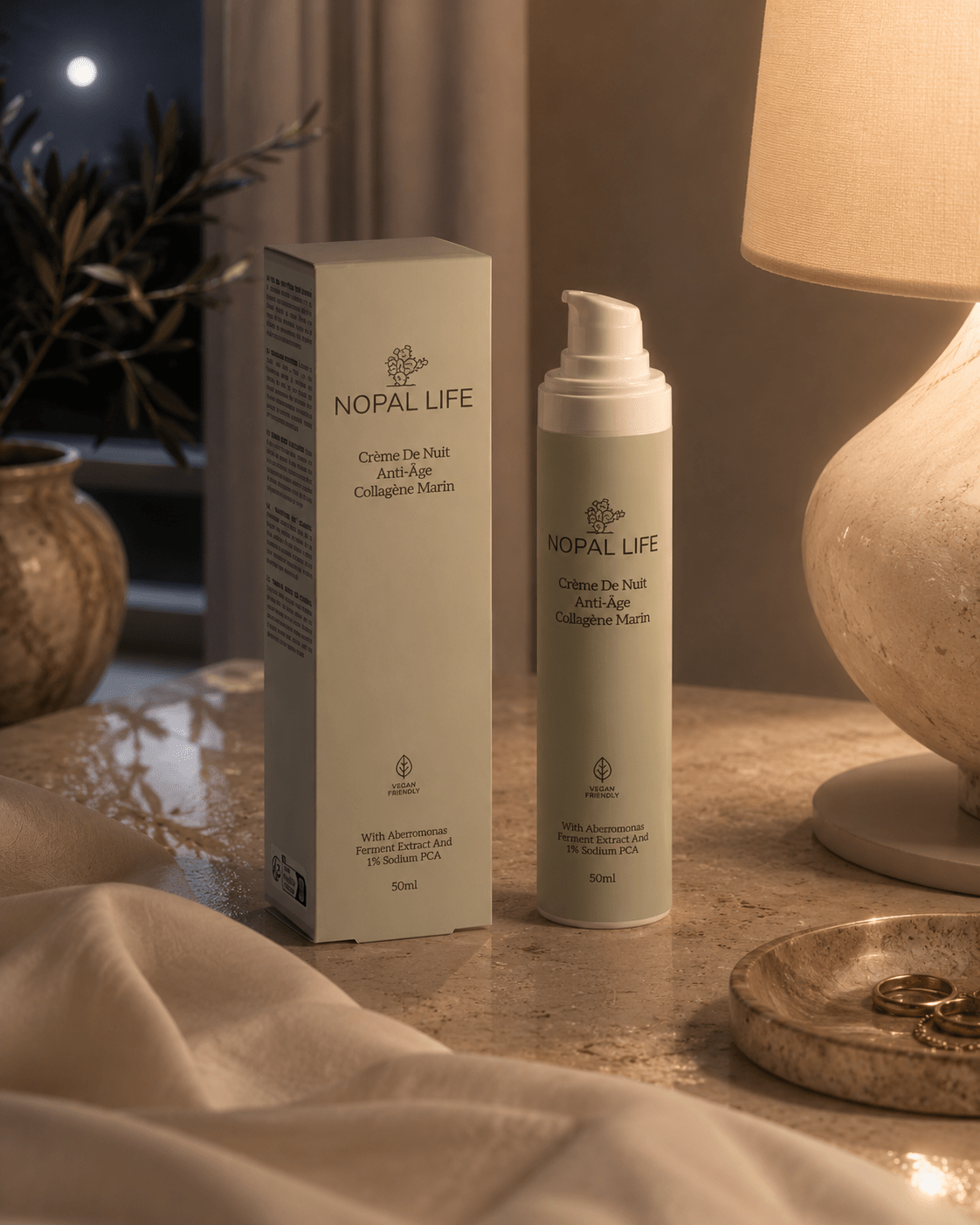 Creme de nuit anti-ridule – Vue detaillee packaging – Nopal Life