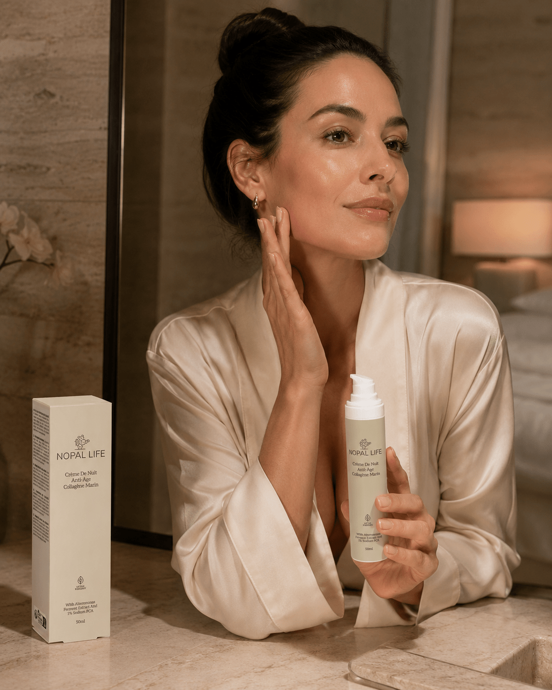 Application creme nuit anti-ridule – Routine anti-age – Nopal Life