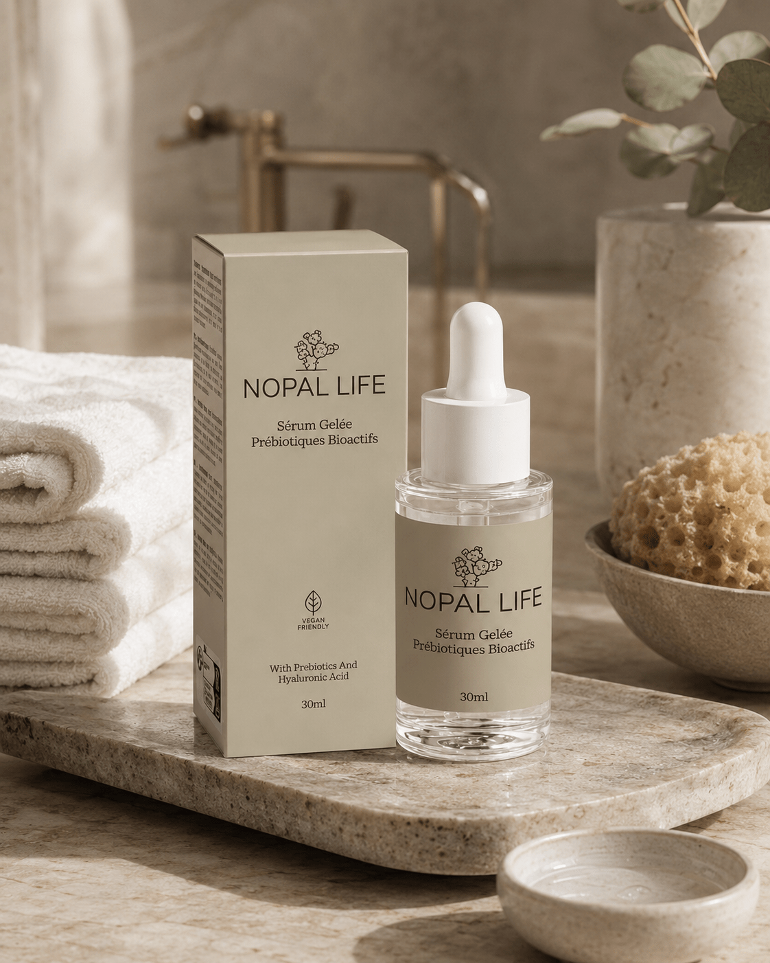 Application gel hydratant HA – Routine peaux grasses et mixtes – Nopal Life