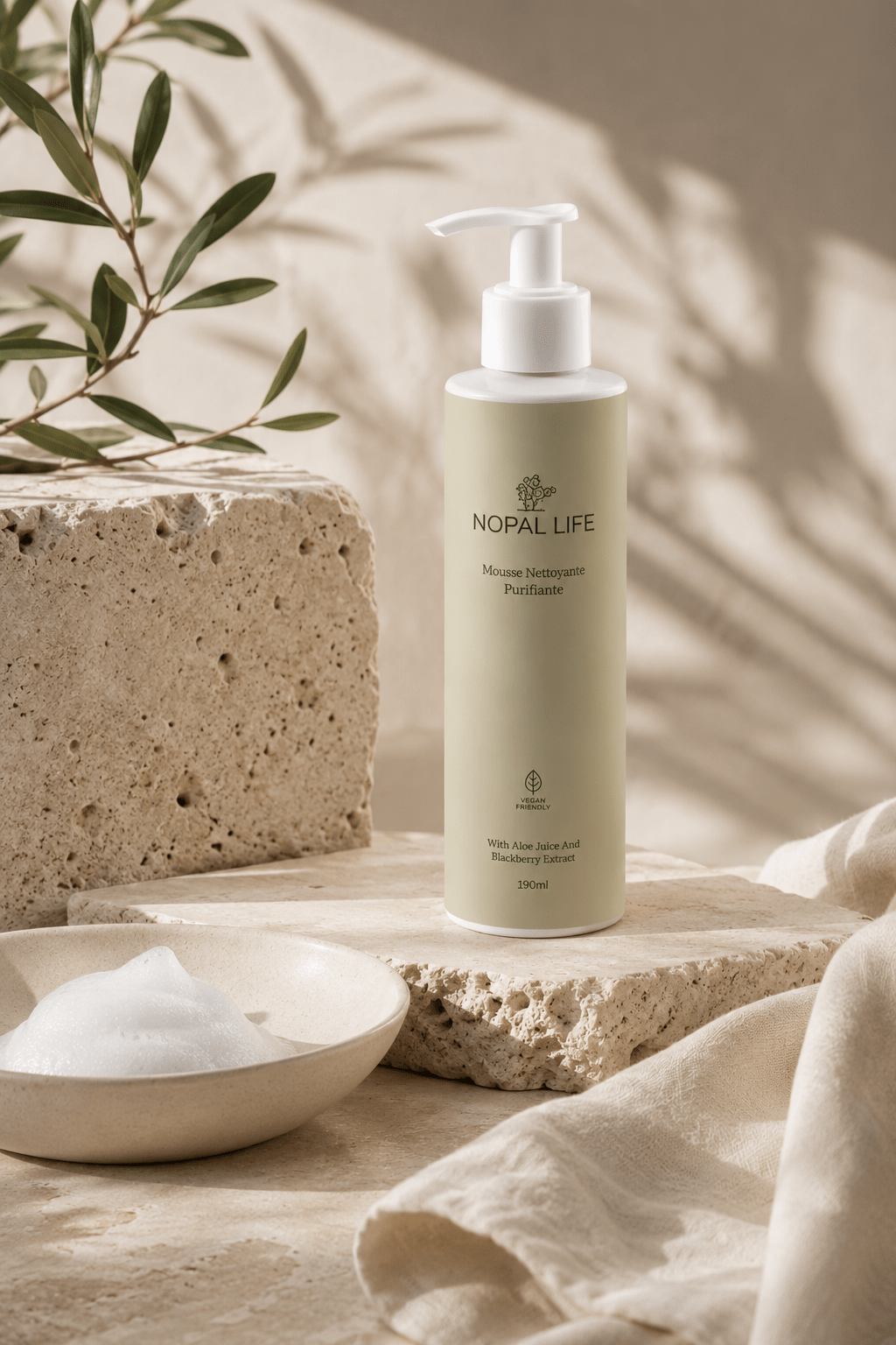 Mousse nettoyante aloe vera – Ingredients apaisants naturels – Nopal Life