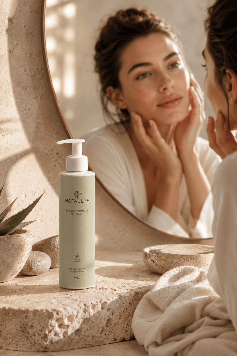 Mousse nettoyante aloe vera – Texture mousseuse douce – Nopal Life