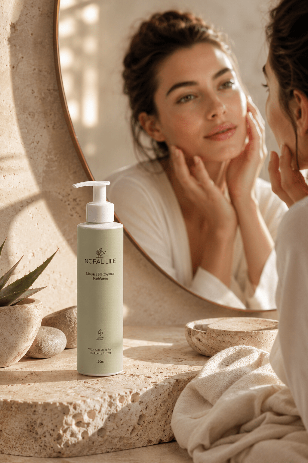 Mousse nettoyante aloe vera – Texture mousseuse douce – Nopal Life