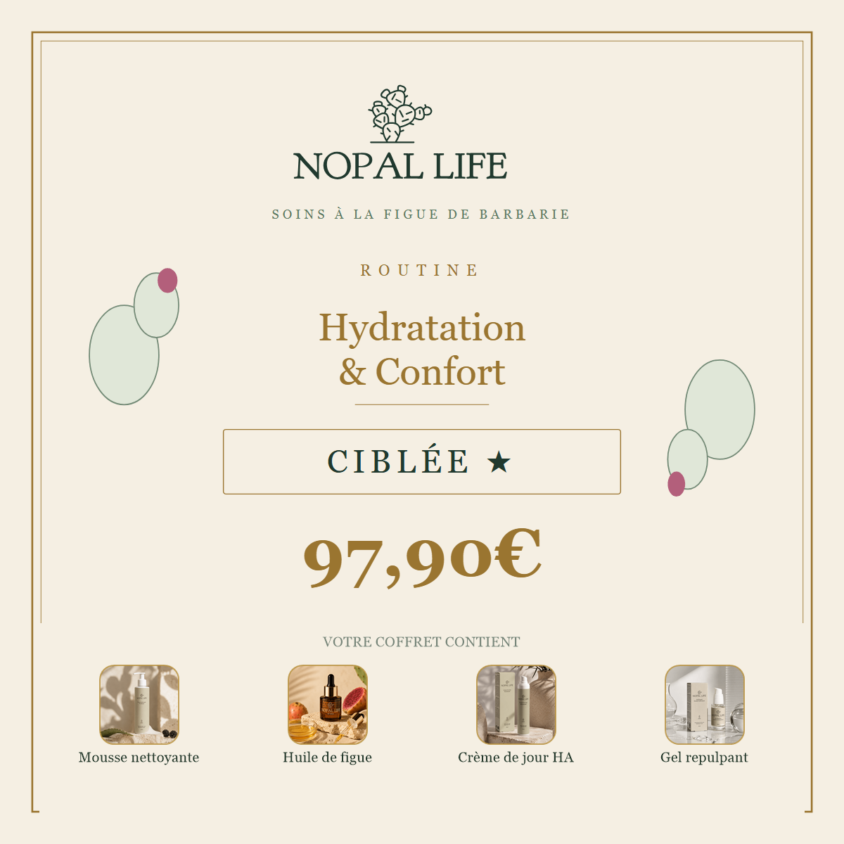 Routine Hydratation & Confort - Ciblee - composition en visuels