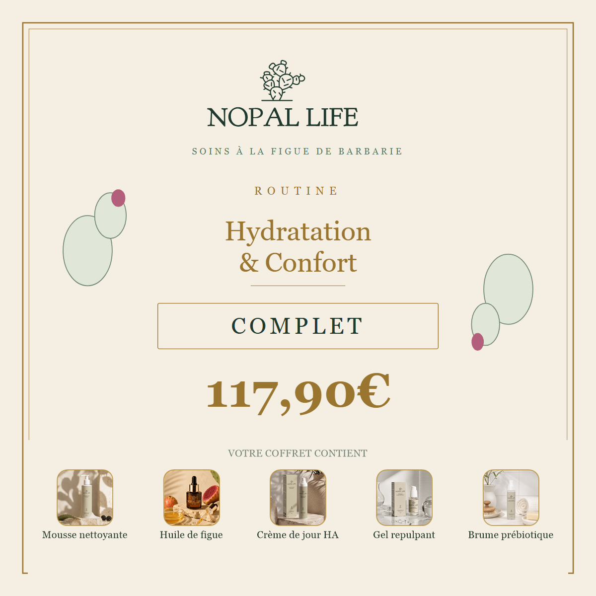 Routine Hydratation & Confort - Complet - composition en visuels