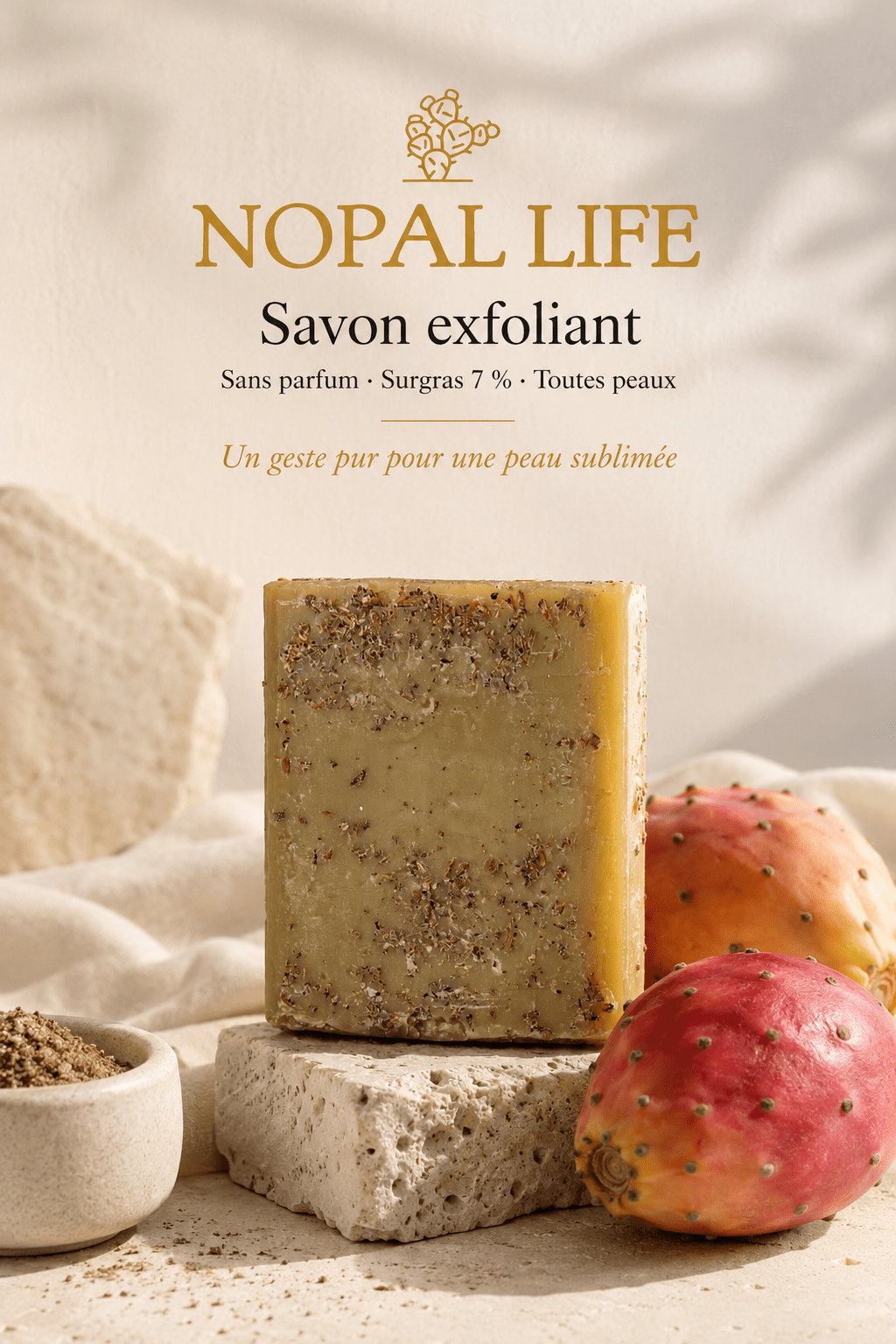 Savon exfoliant bio – Composition naturelle – Nopal Life