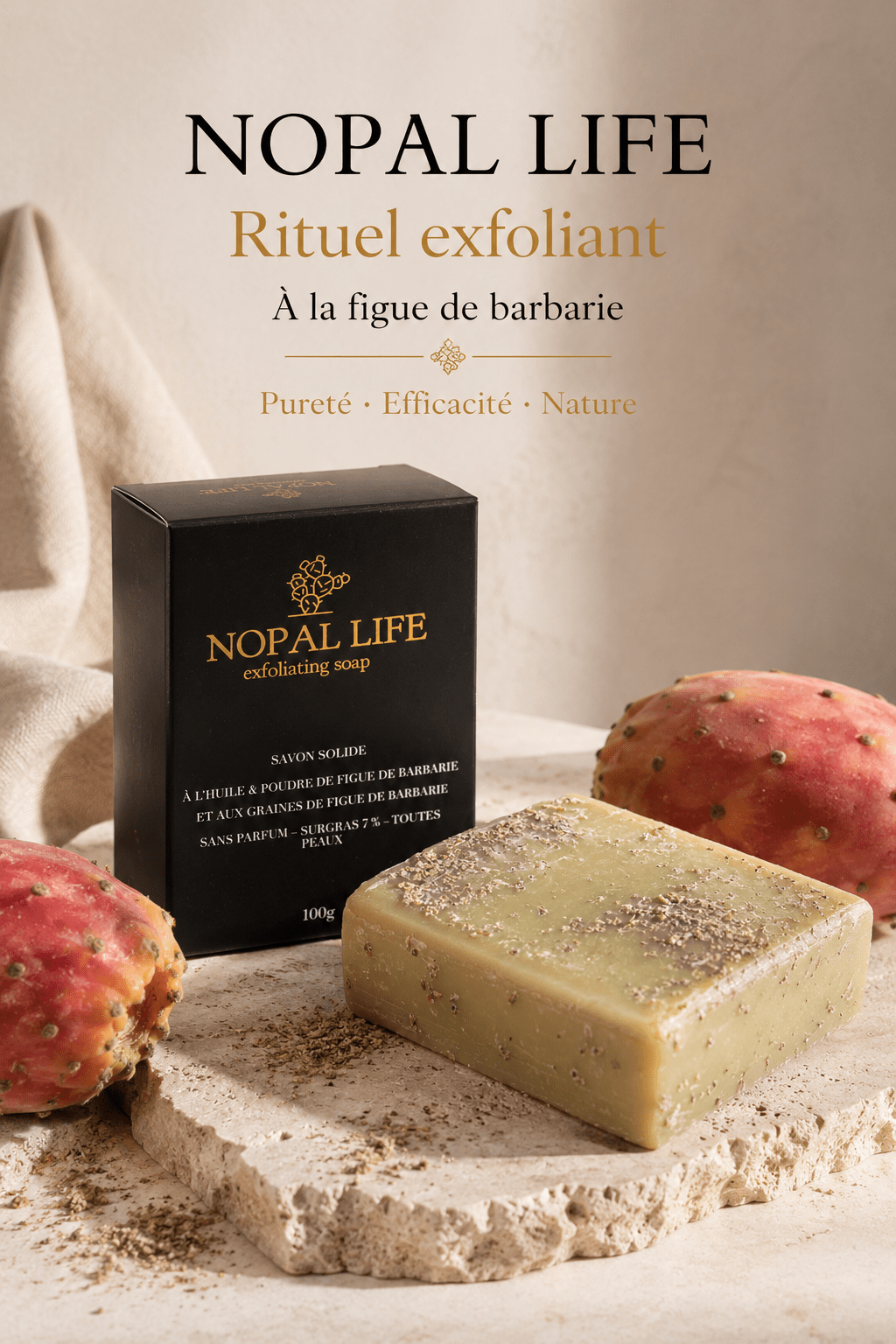 Savon figue de barbarie – Resultat soin exfoliant – Nopal Life