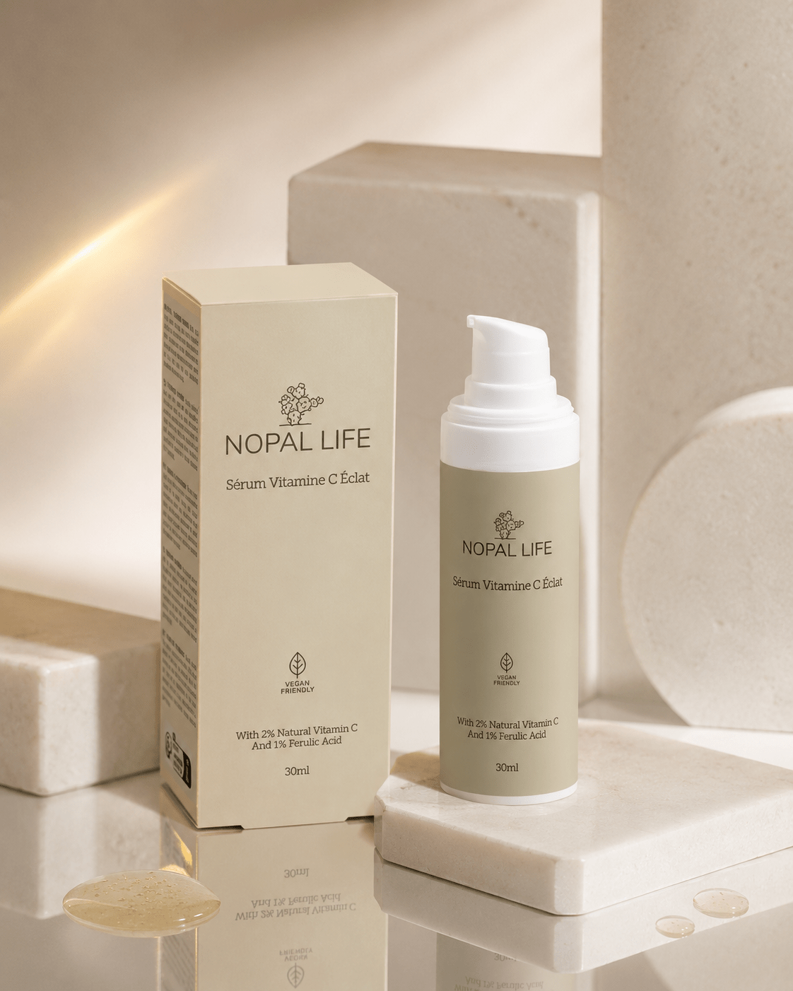 Serum vitamine C – Ingredients actifs eclat naturels – Nopal Life