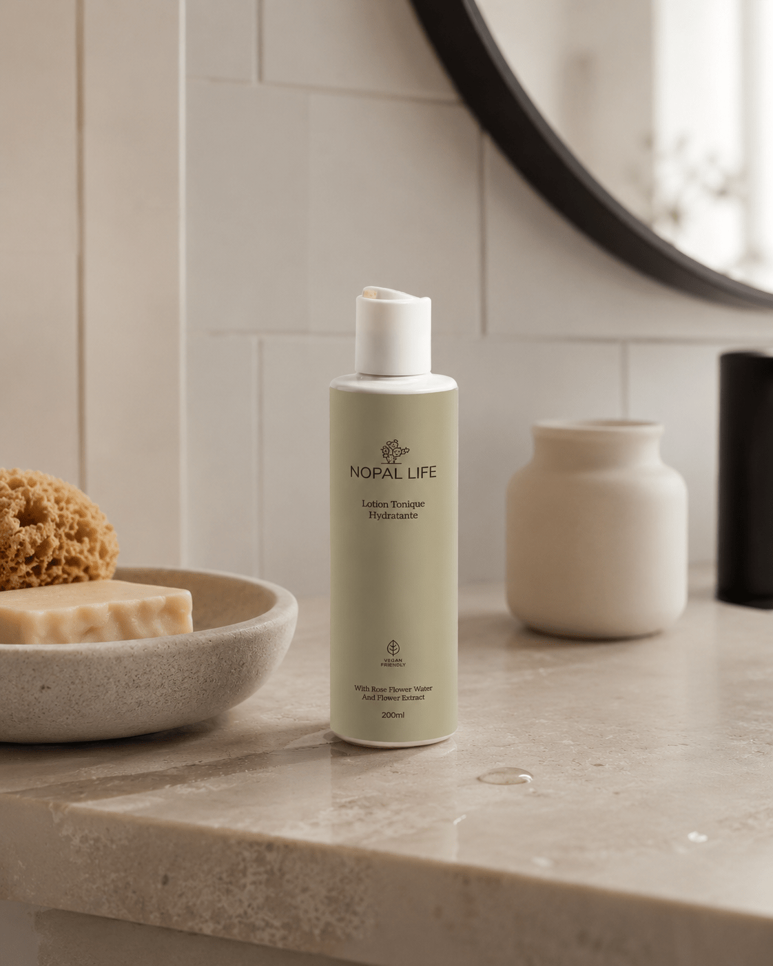 Application tonique eau de rose – Routine teint lumineux – Nopal Life